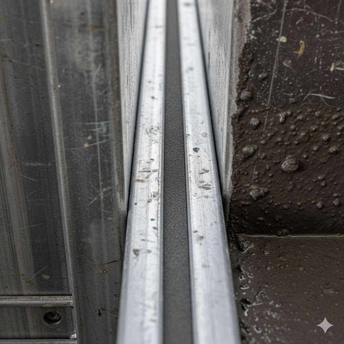 درز بندی بین دو قالب بتنی برای جلوگیری از نشت شیره بتن