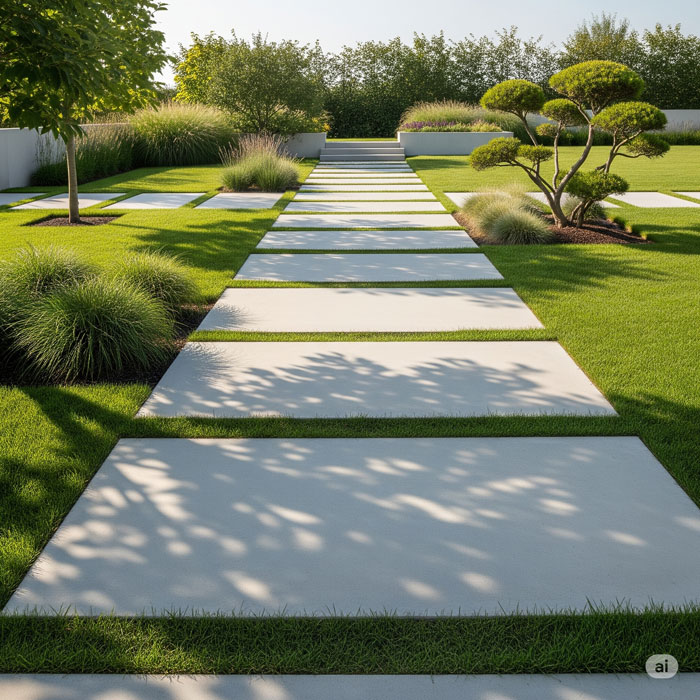 مسیر بتنی مدرن با خطوط صاف