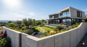 دیوار بتنی برای باغ