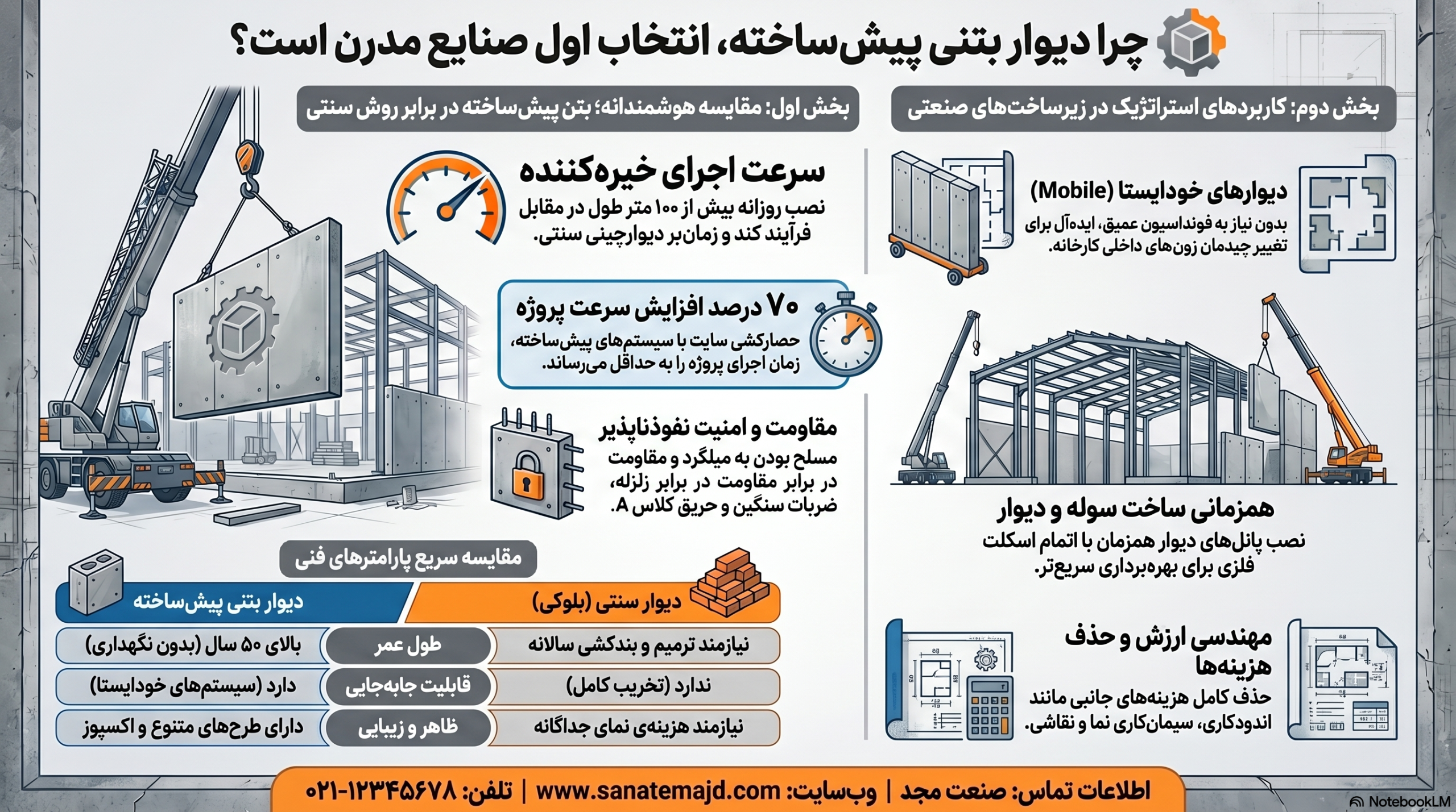 کاربرد دیوار بتنی صنعتی در پروژه‌های صنعتی و کارخانجات