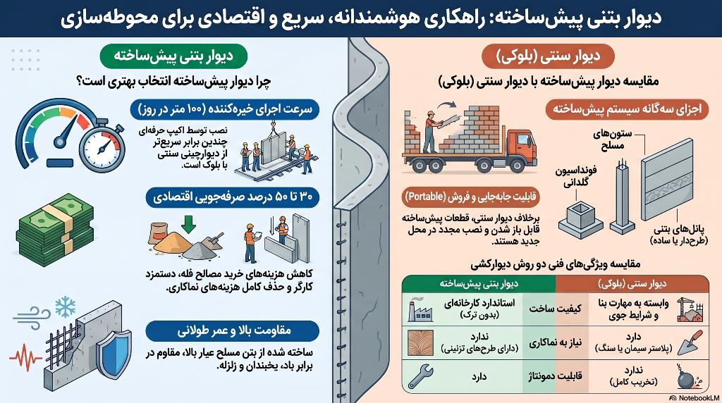 مزایا و معایب دیوار بتنی پیش ساخته محوطه چیست؟