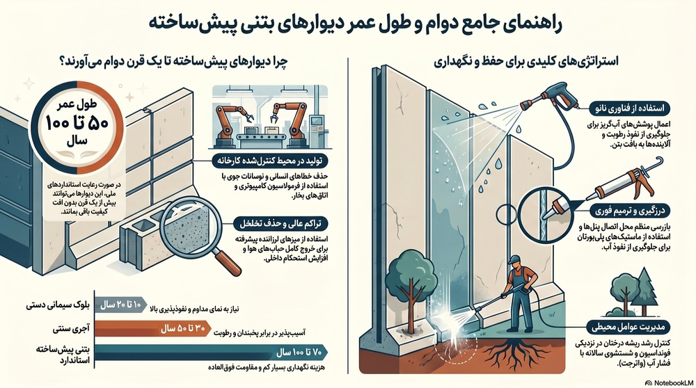 علت ترک خوردن دیوار بتنی و راهنمای دوام دیوارهای بتنی پیش‌ساخته