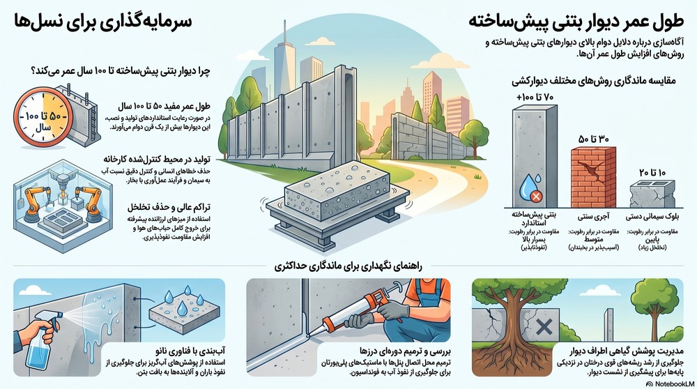 راهنمای طول عمر دیوار بتنی پیش ساخته