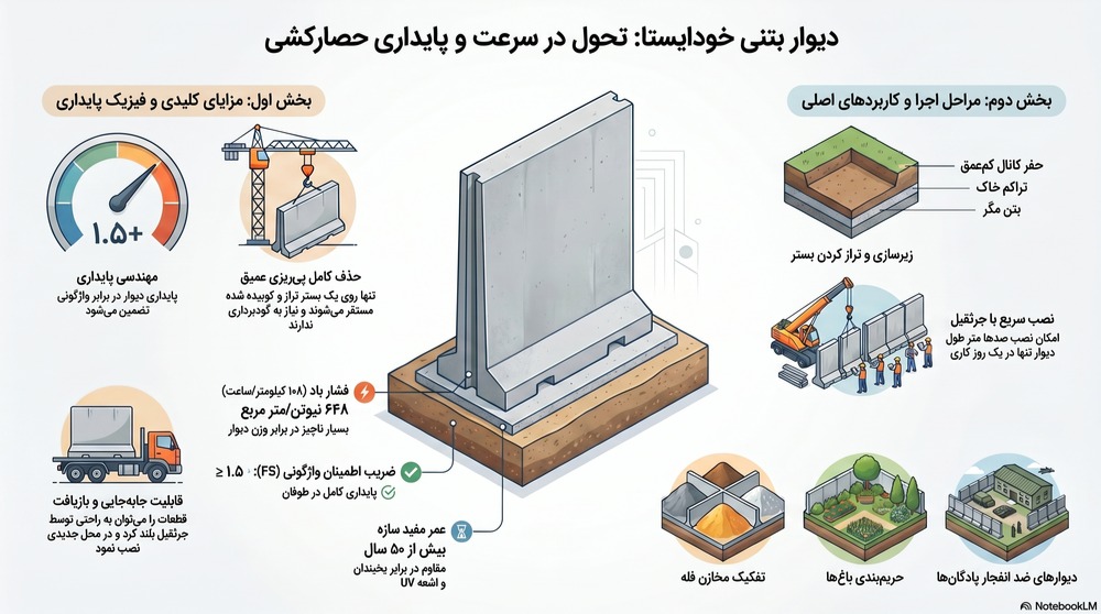 ویژگی های دیوار بتنی خودایستا