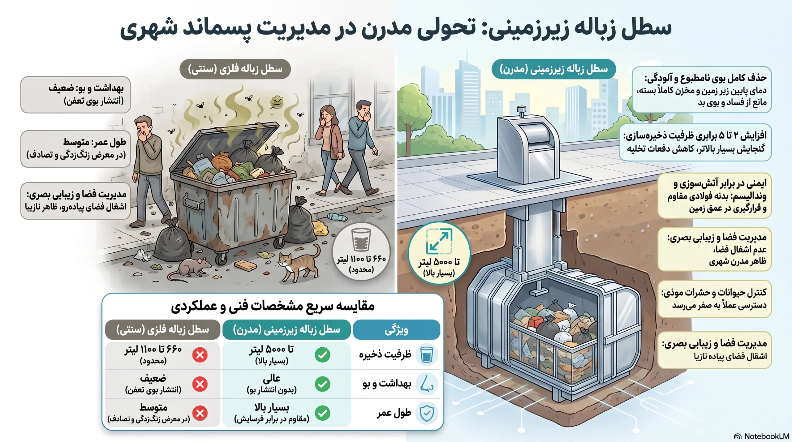 مزایای سطل زباله زیر زمینی مدرن